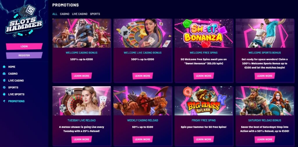 slots hammer bonuses