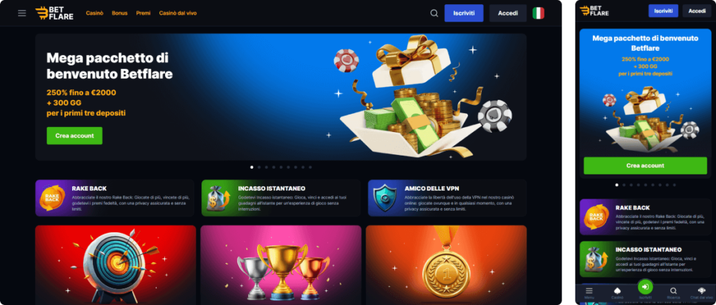 betflare casion desktop screenshot